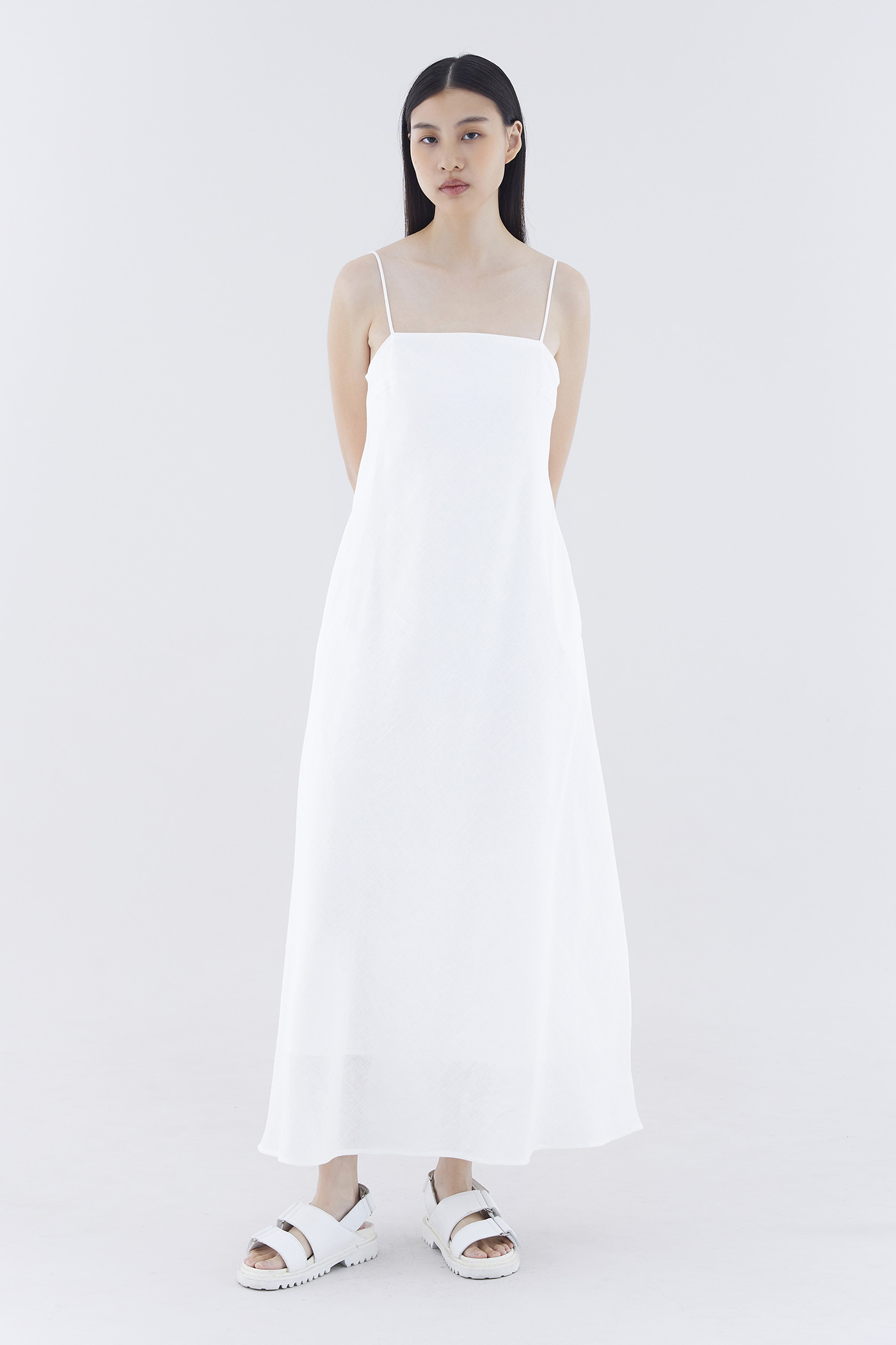 Kelva Linen Bias-Cut Dress