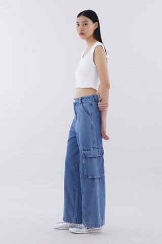 Pocca Mid-Rise Cargo Relaxed Jeans