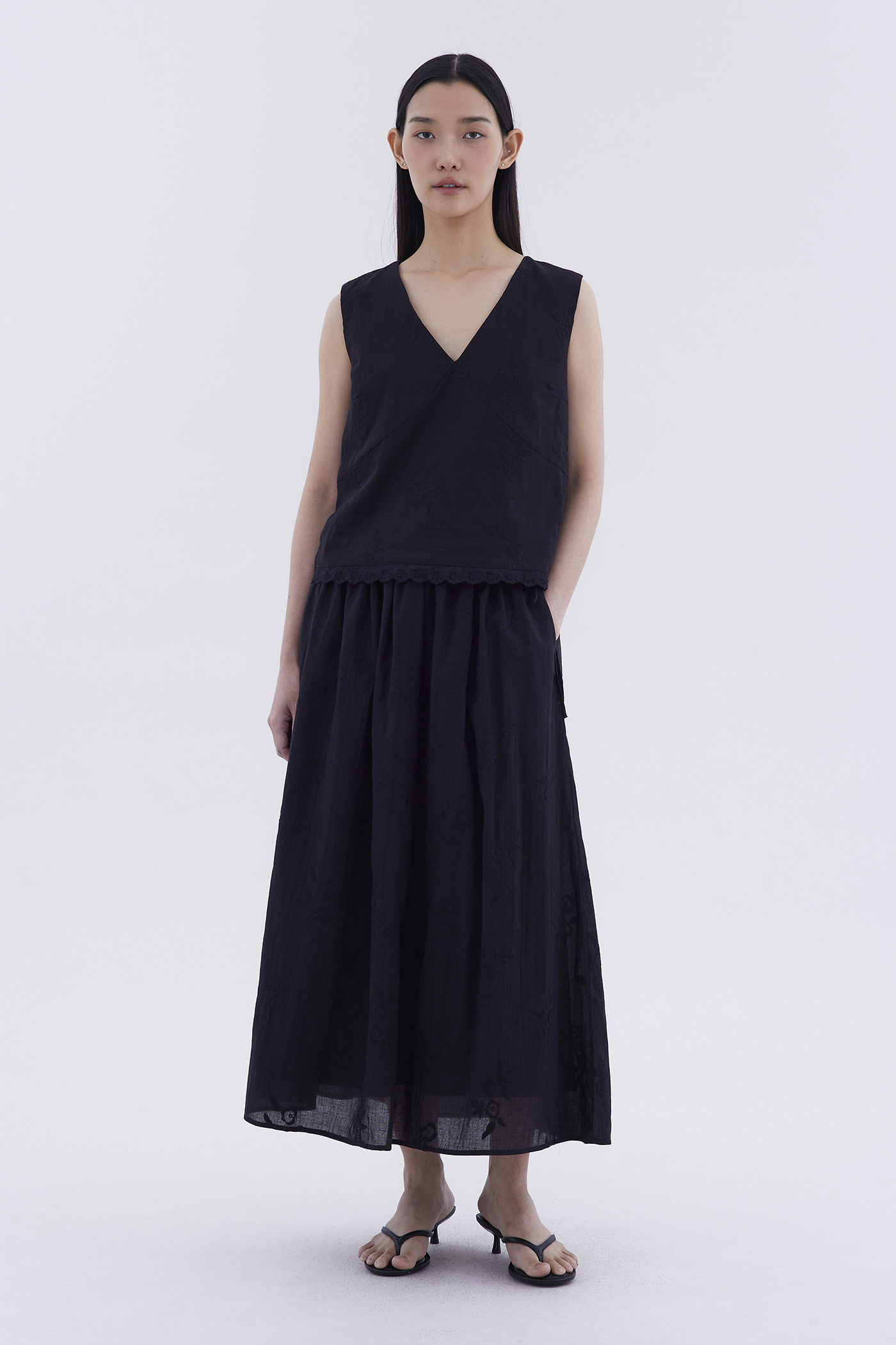 Delke Drawstring Full Skirt