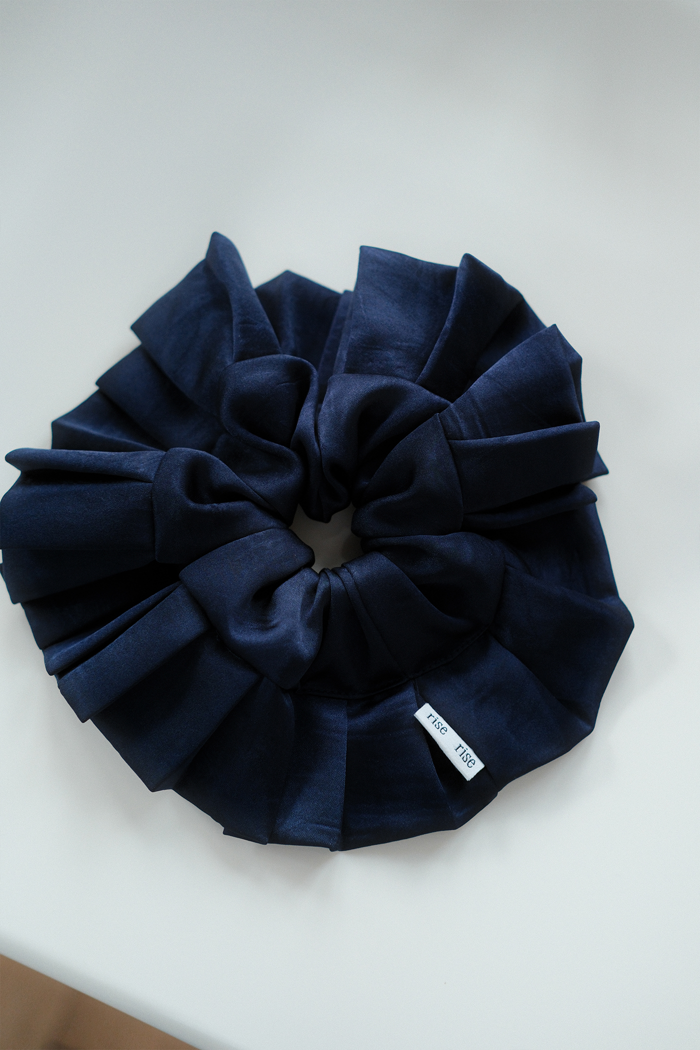 Pleated Crepe Sateen Oversized Scrunchie