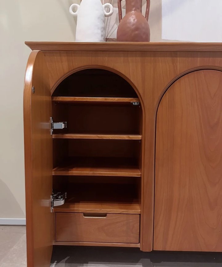 Freesia Arch Door Cabinet - Light Wood Freesia Arch Door Cabinet - Light Wood