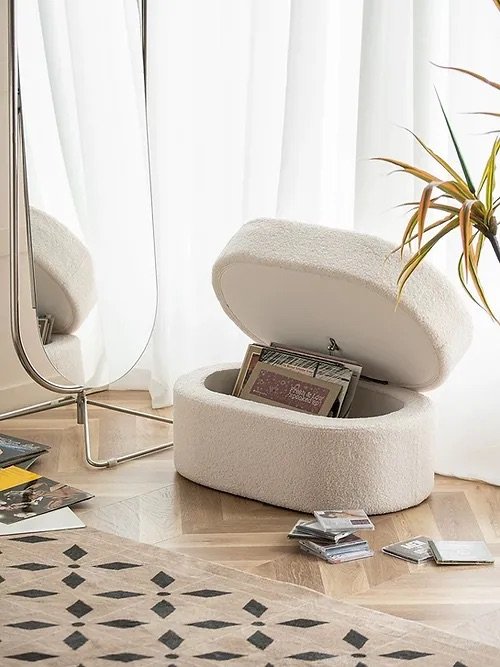 Taryn Boucle Ottoman Taryn Boucle Ottoman