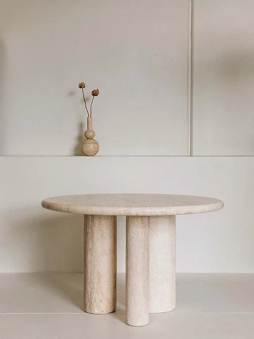 Casteli Three-Legged Travertine Table Casteli Three-Legged Travertine Table