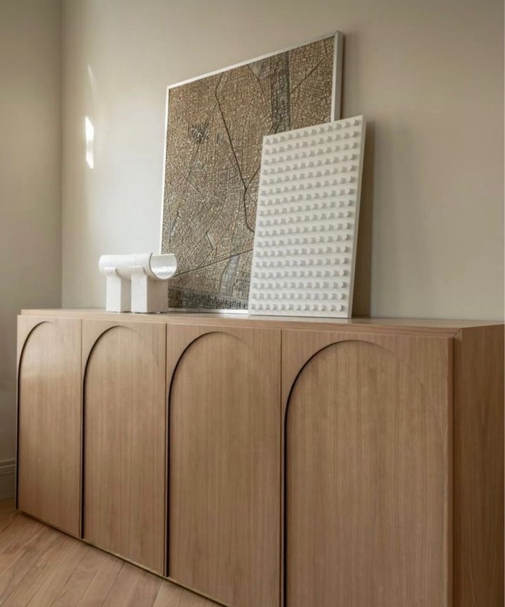 Freesia Arch Door Cabinet - Light Wood Freesia Arch Door Cabinet - Light Wood