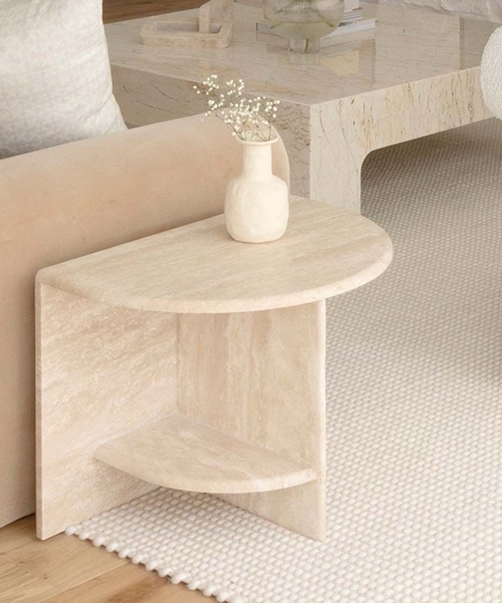 Valerie Travertine Side Table Valerie Travertine Side Table