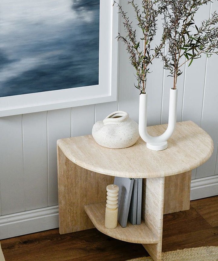 Valerie Travertine Side Table Valerie Travertine Side Table