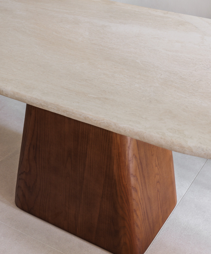 Callista Travertine Table - Center Base