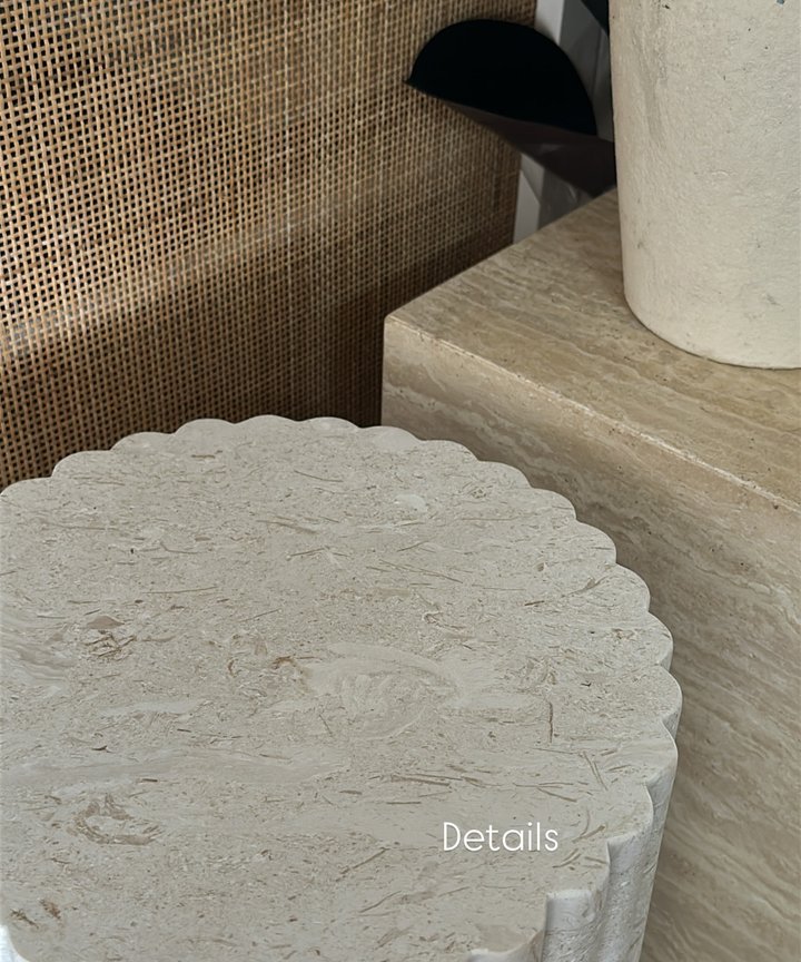 Celine Limestone Fluted Plinth - Cylindrical
