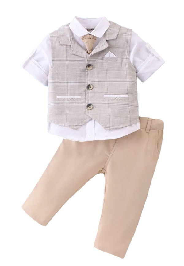 Toffyhouse preppy pants, with shirt & vest set for boys