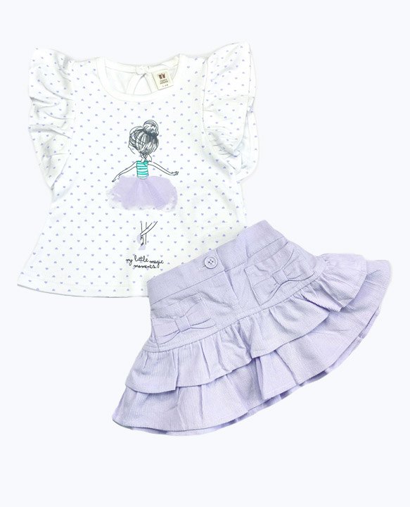 Toffyhouse Pretty Purple Ballerina Skirt set