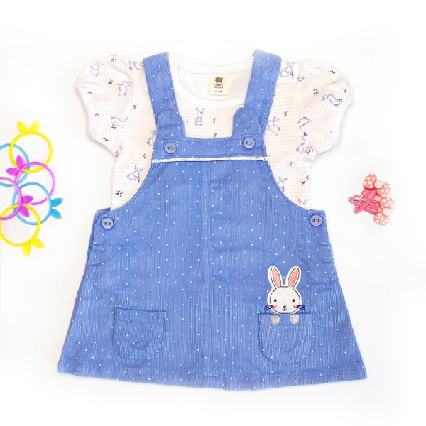 Peekaboo Rabbit Dungaree Dress