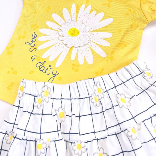 Oops A Daisy! Yellow Top & Skirt Set