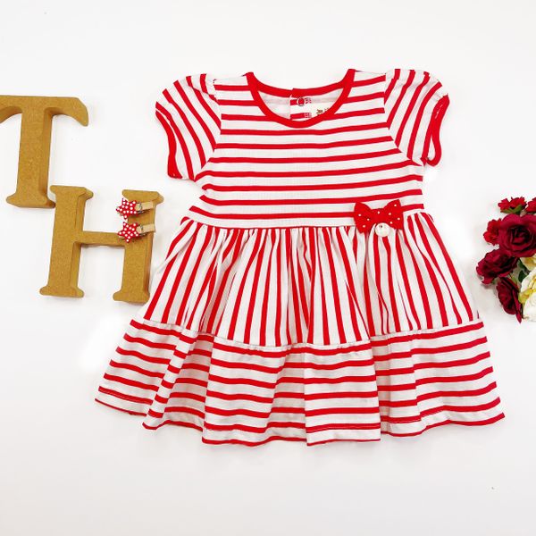 Summer Cruisin Striped Dress in Red