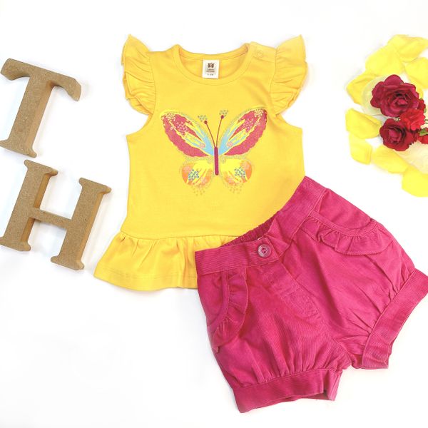 Butterfly colours Top & Shorts Set