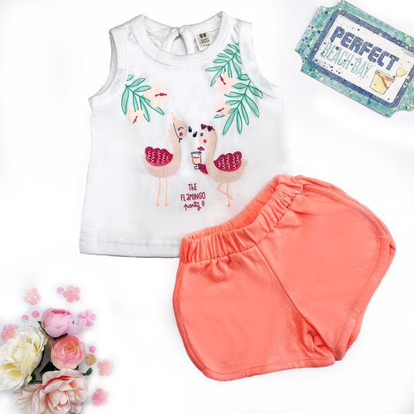 Flamingo Party Shorts & Tee Set