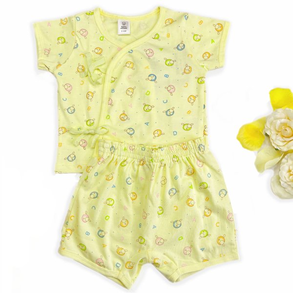 Newborn & Baby front open soft cotton Set Yellow