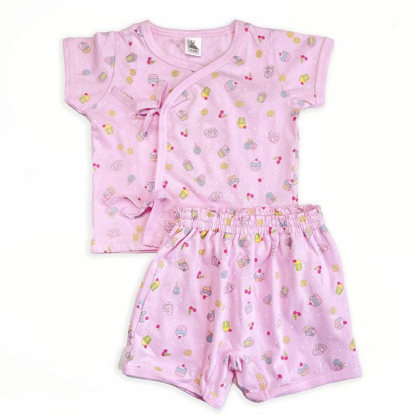 Newborn & Baby front open soft cotton Set Pink