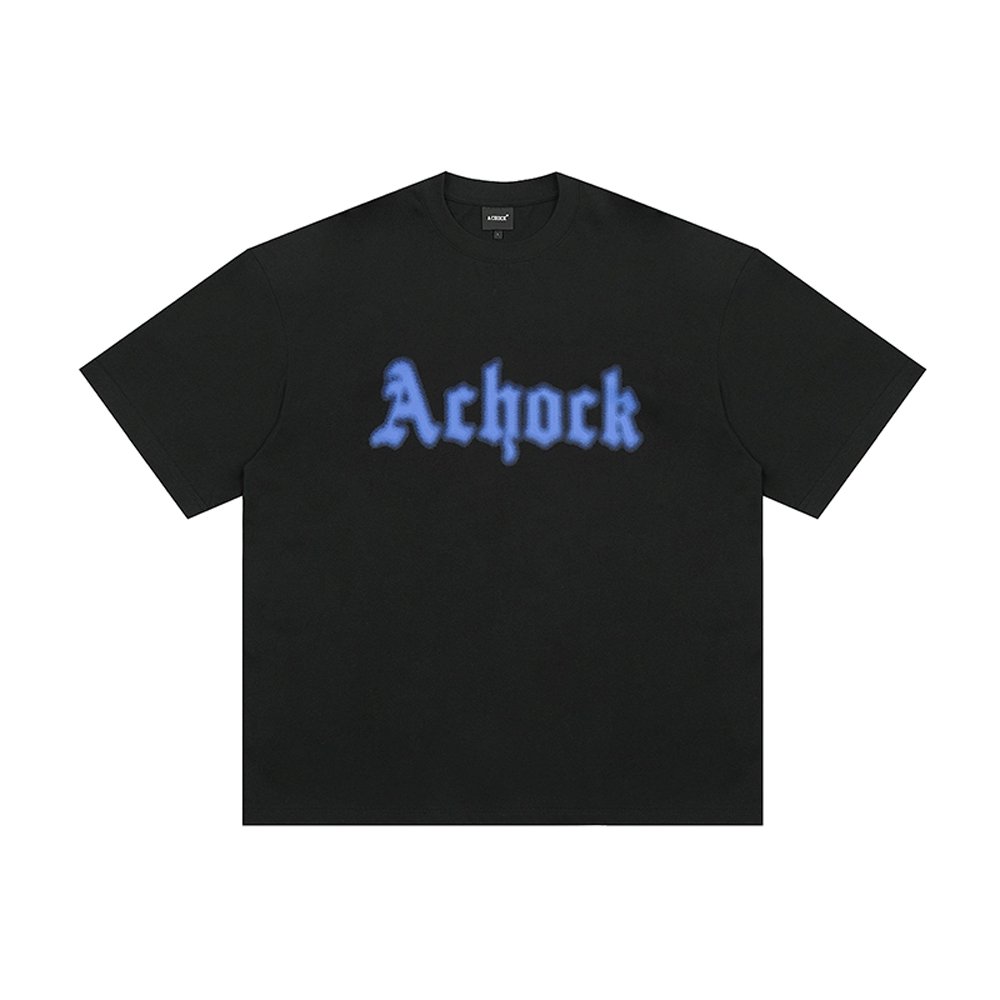 Achock Fuzzy Print Tee - Black