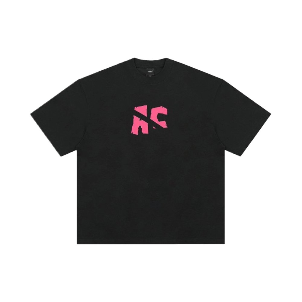 Achock Slogan Contrast Tee - Black