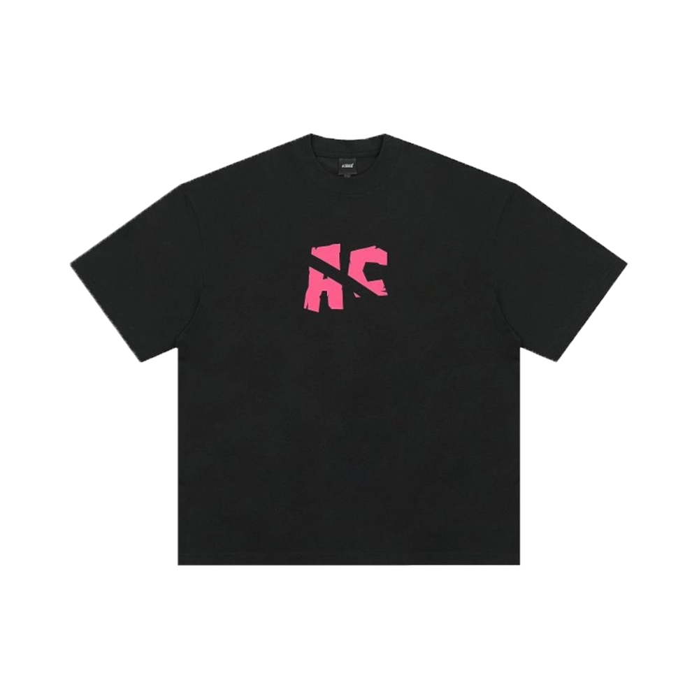 Achock Slogan Contrast Tee - Black