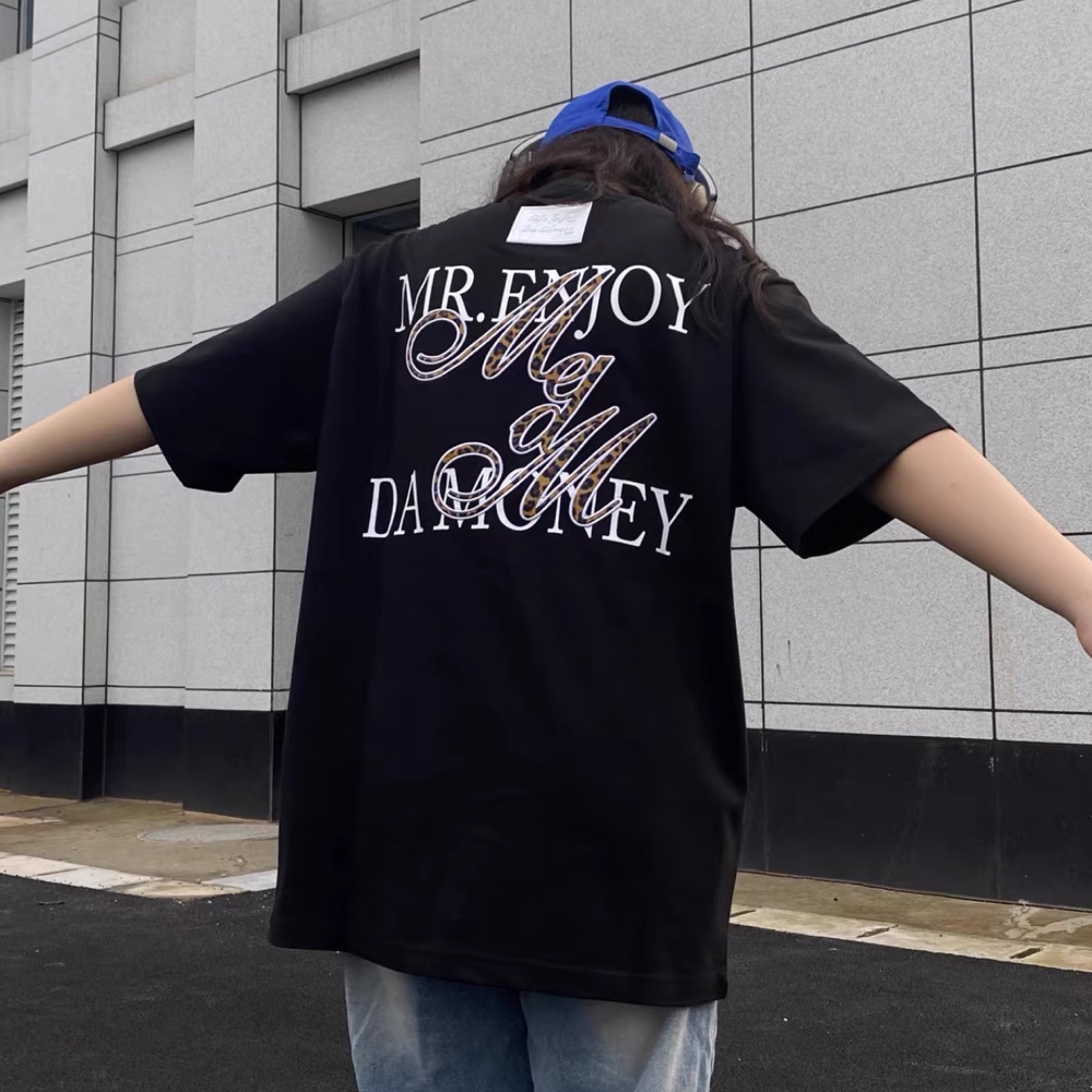 MEDM Leopard Print M Logo Tee - Black