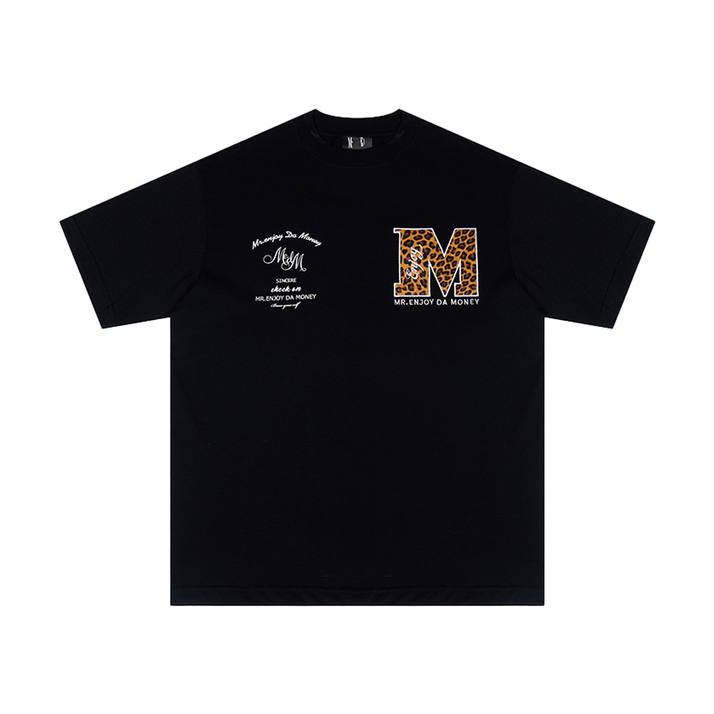 MEDM Leopard Print M Logo Tee - Black
