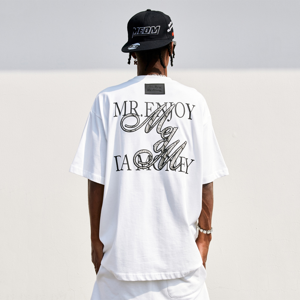 MEDM Snake Print M Logo Tee - White