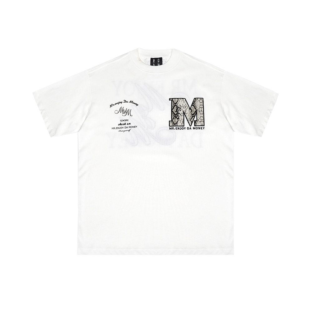 MEDM Snake Print M Logo Tee - White
