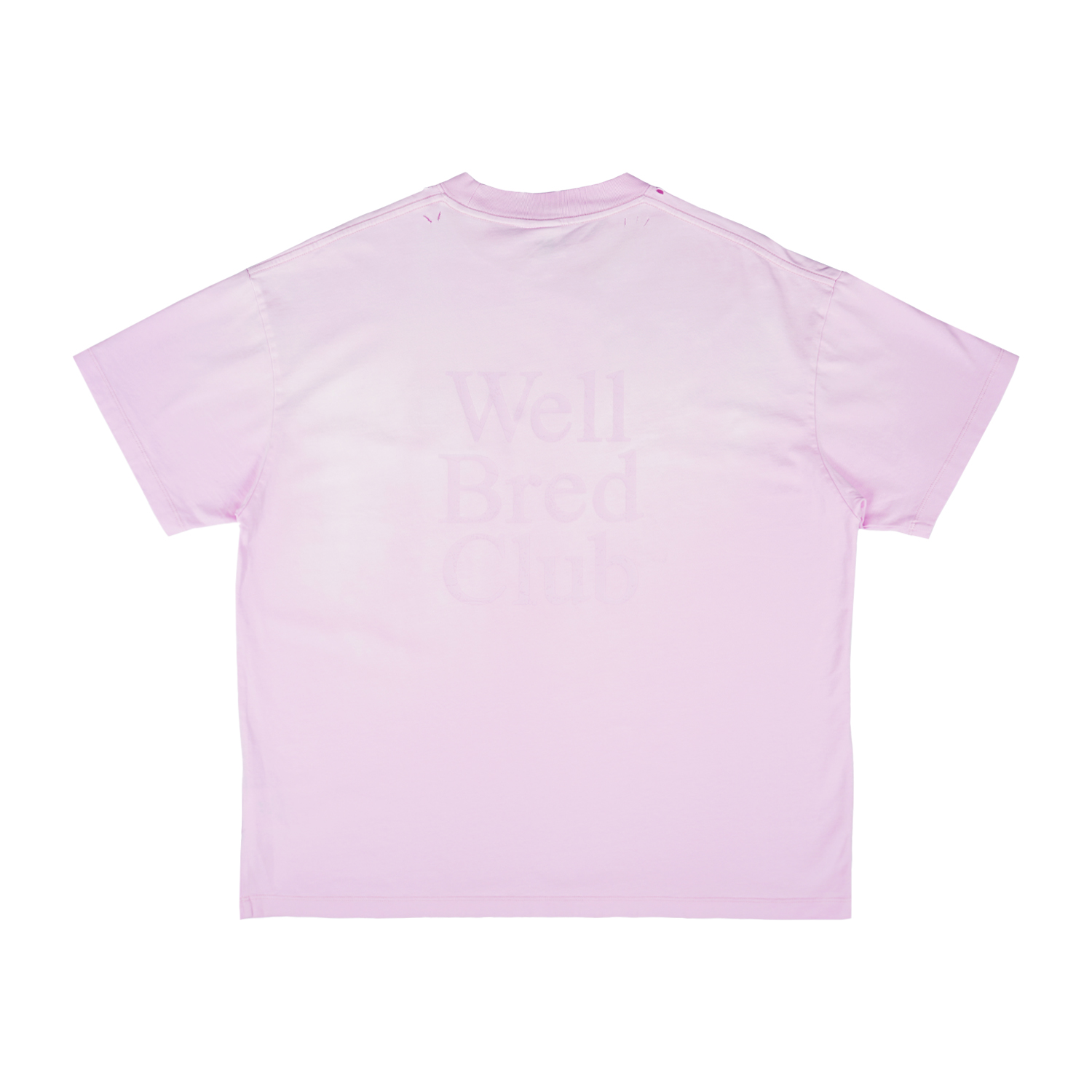 Wellbred Club "Font" Distressed Wsh Tee - Pink