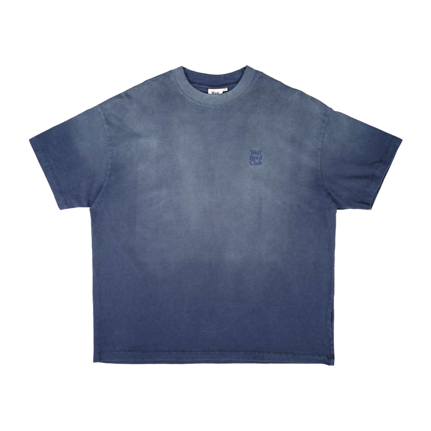 Wellbred Club "Font" Distressed Wsh Tee - Navy
