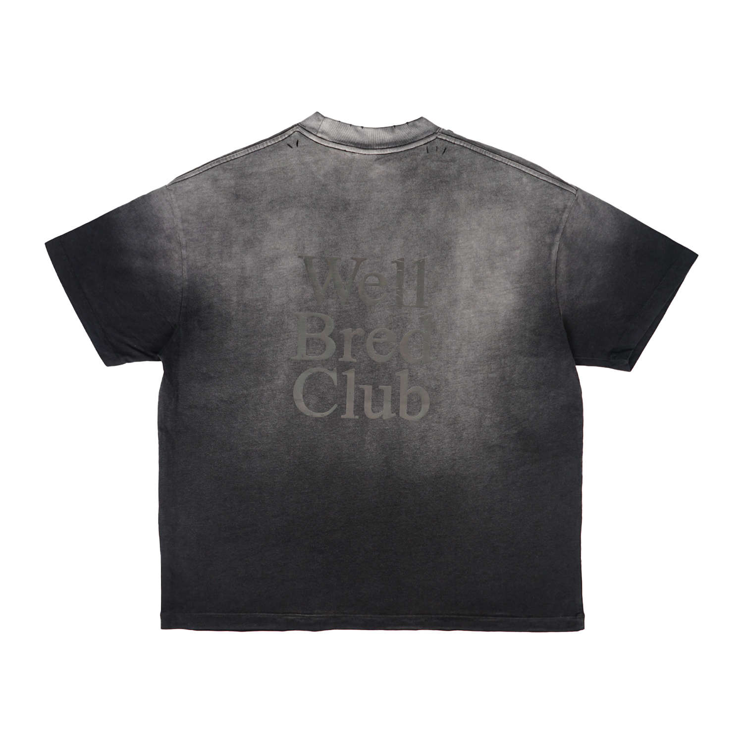 Wellbred Club "Font" Distressed Wsh Tee - Black