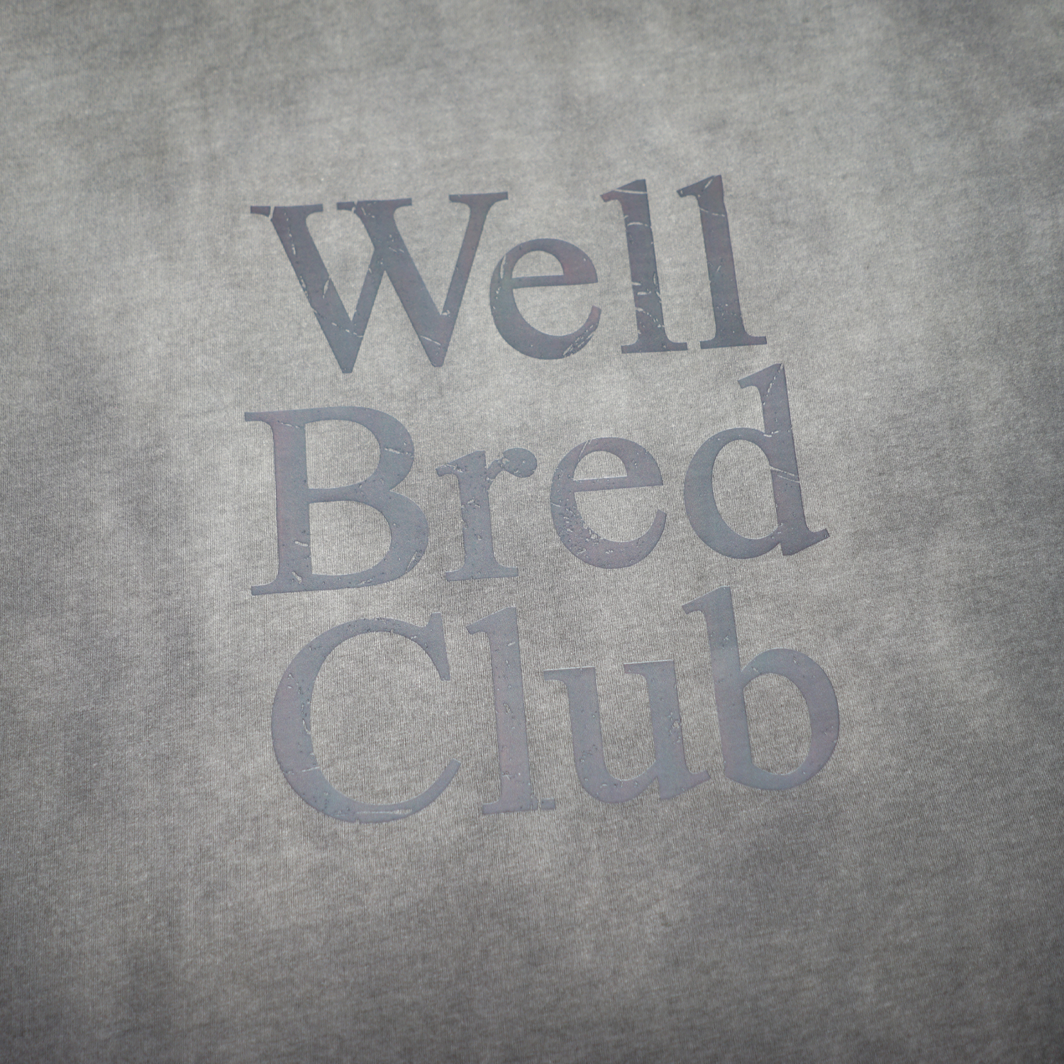 Wellbred Club "Font" Distressed Wsh Tee - Grey