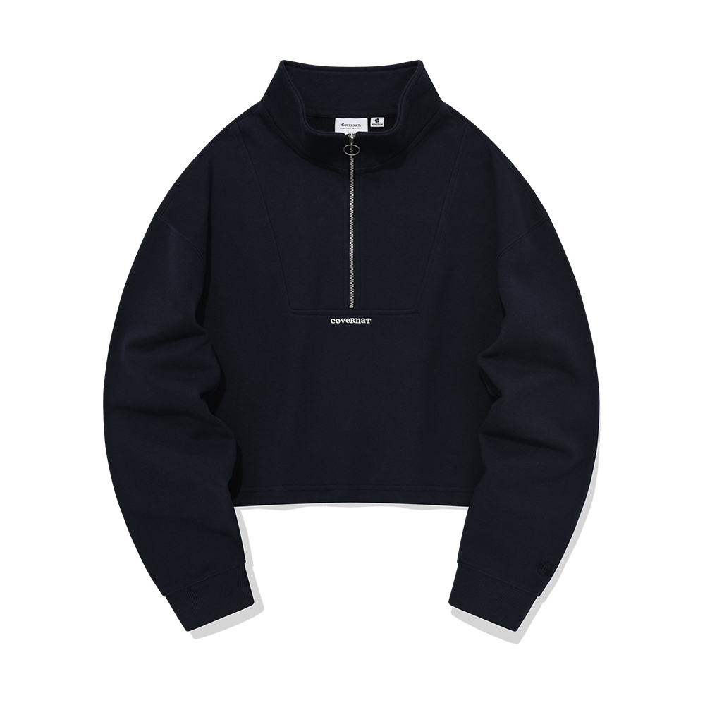 Covernat Wm Halfzip-up String Crew - Navy