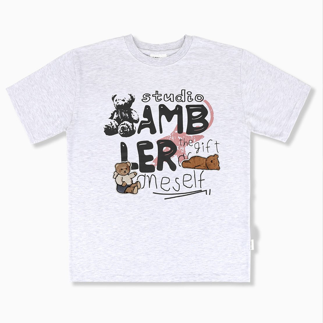 Ambler Bear Patch Tee - Ash