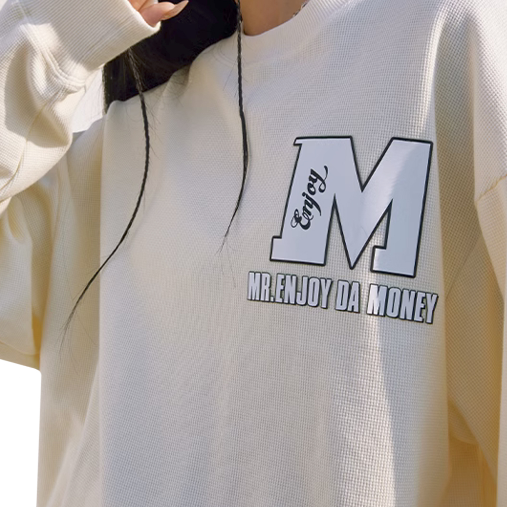 MEDM Basic M Waffle LS Tee - Cream