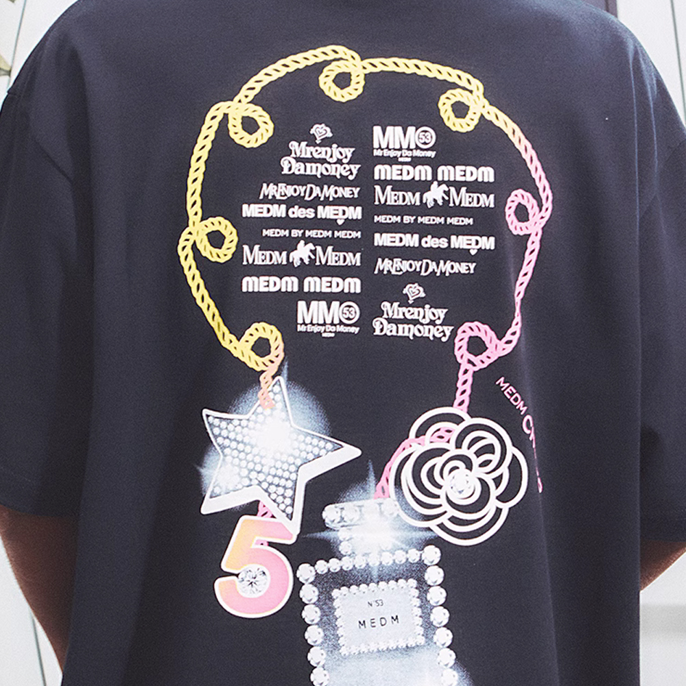MEDM Spoof Color Letter Tee - Black