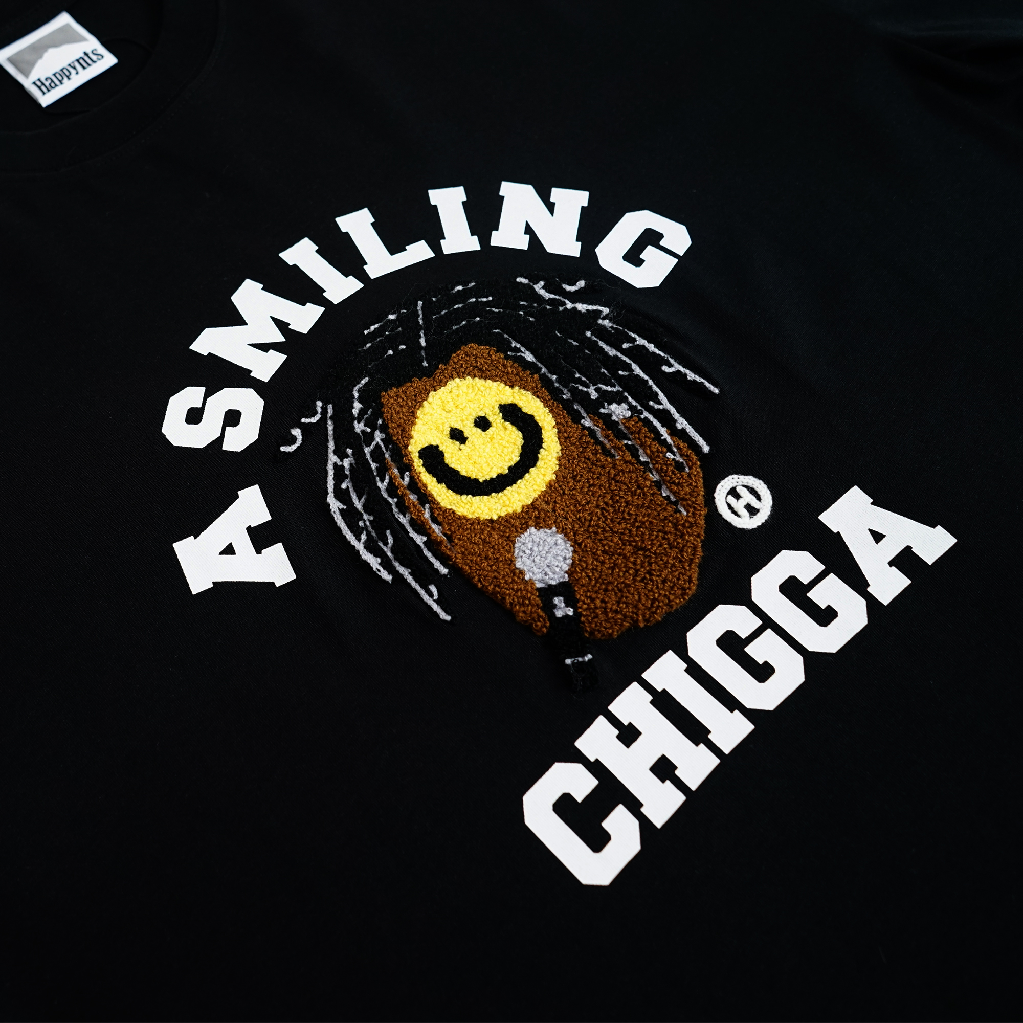 Happynauts Smiling Chigga Emb Tee - Black