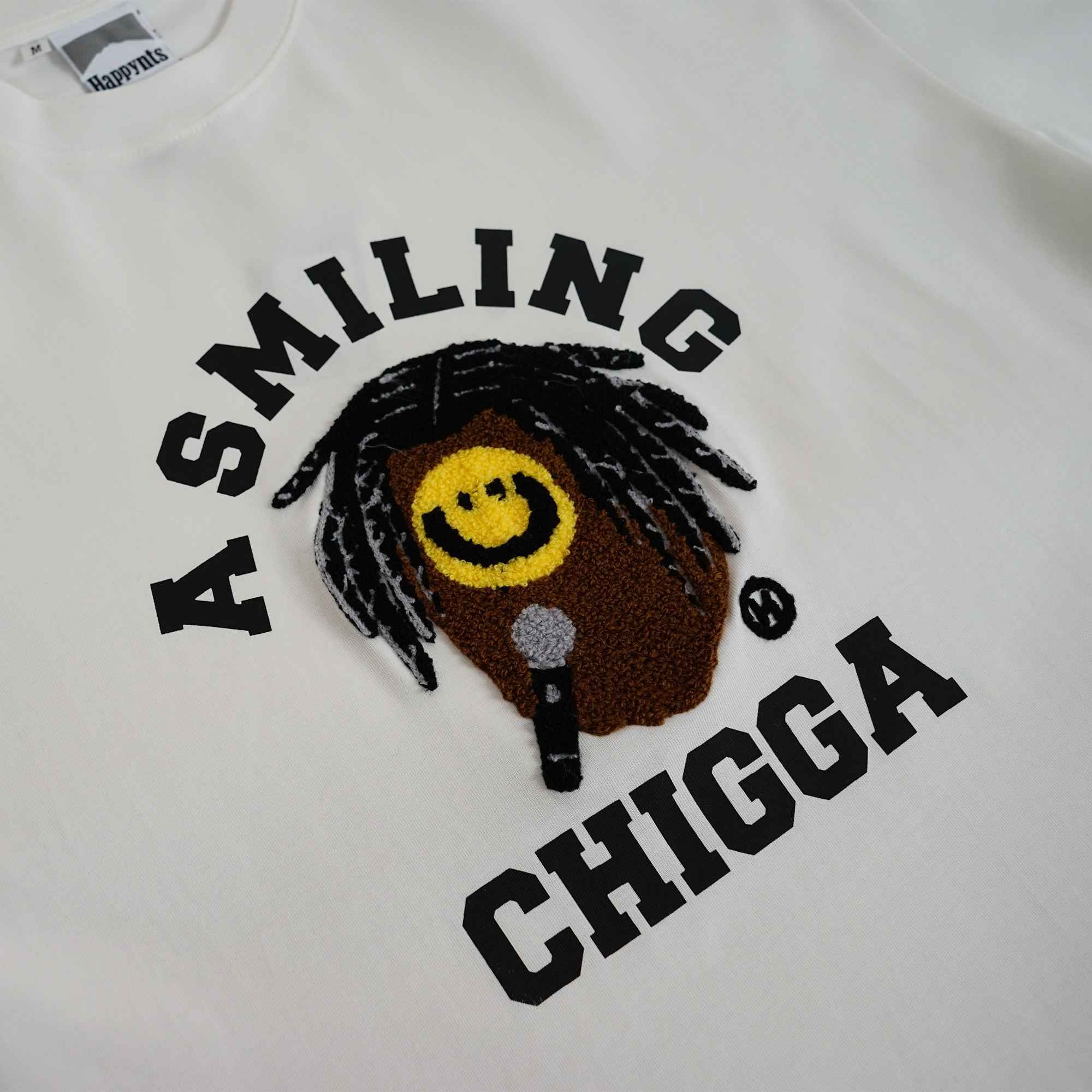 Happynauts Smiling Chigga Emb Tee - White