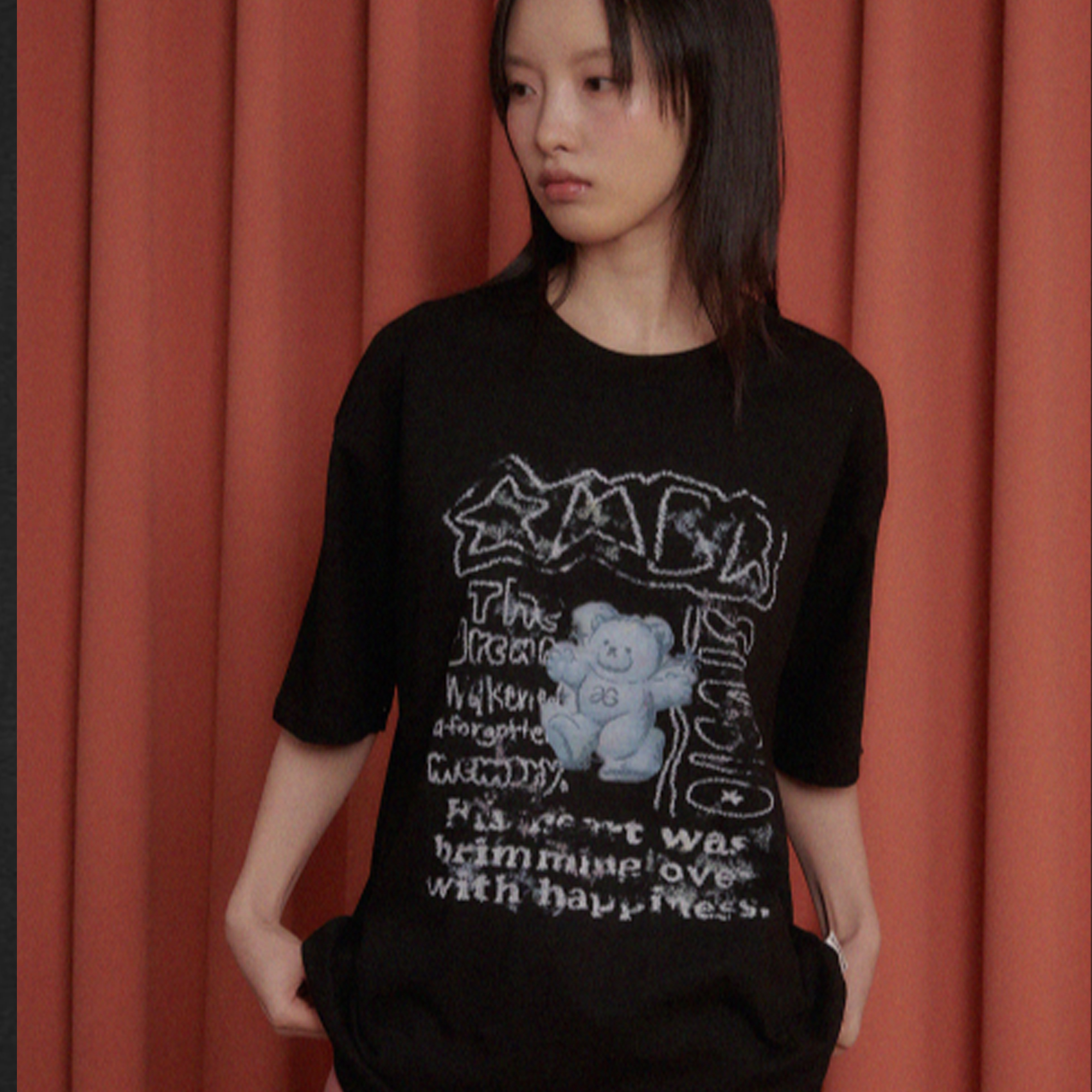Ambler Blue Bear In The Dreams Tee - Black