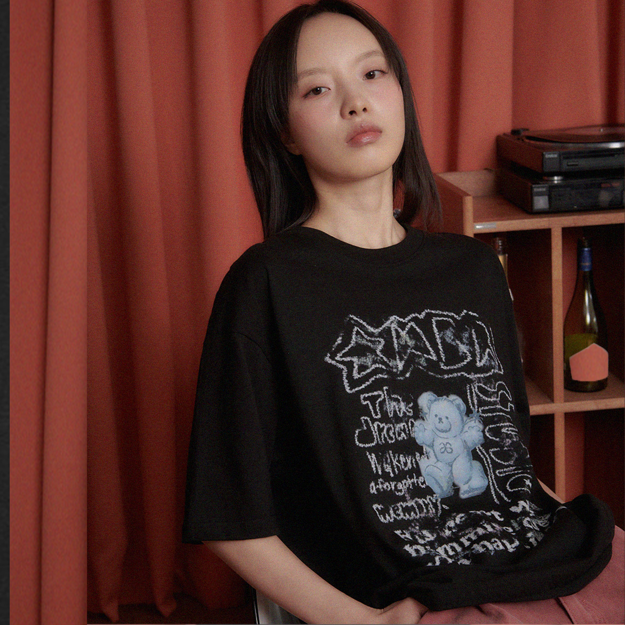 Ambler Blue Bear In The Dreams Tee - Black