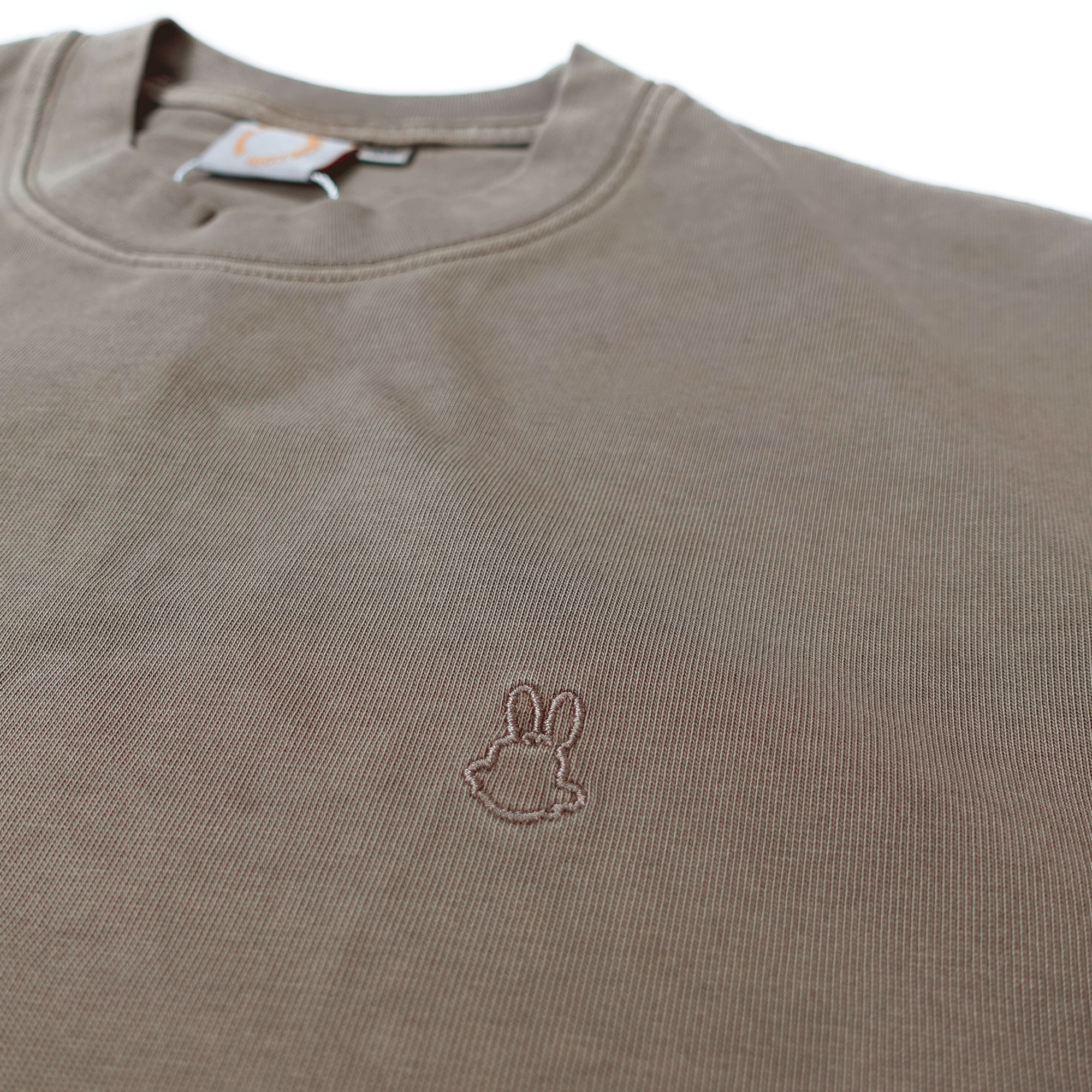 Wb Everyday Rabbit Emb Washed Tee - Khaki