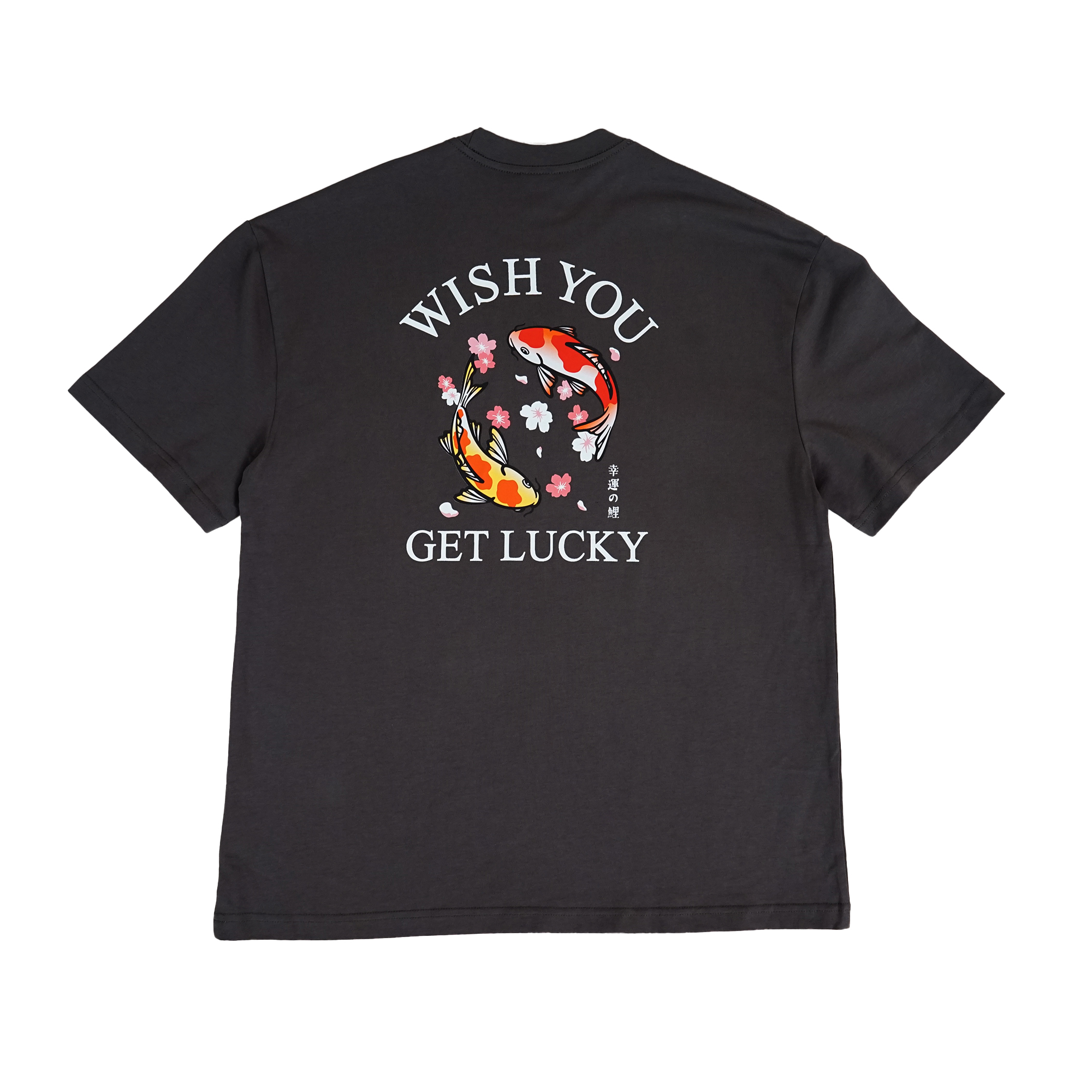 Happynauts Lucky Koi Tee - Charcoal