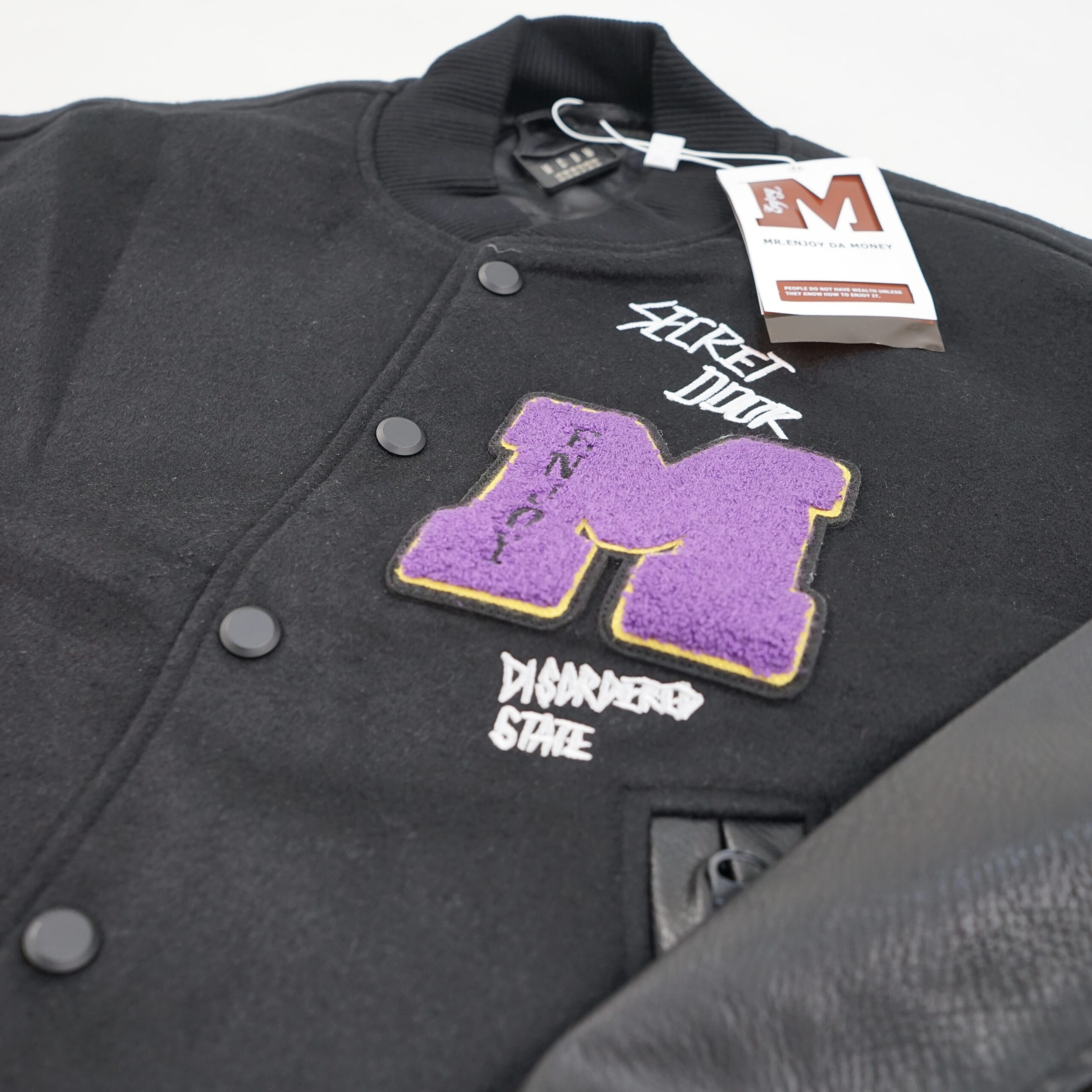 MEDM Labeled Baseball Jacket - Black
