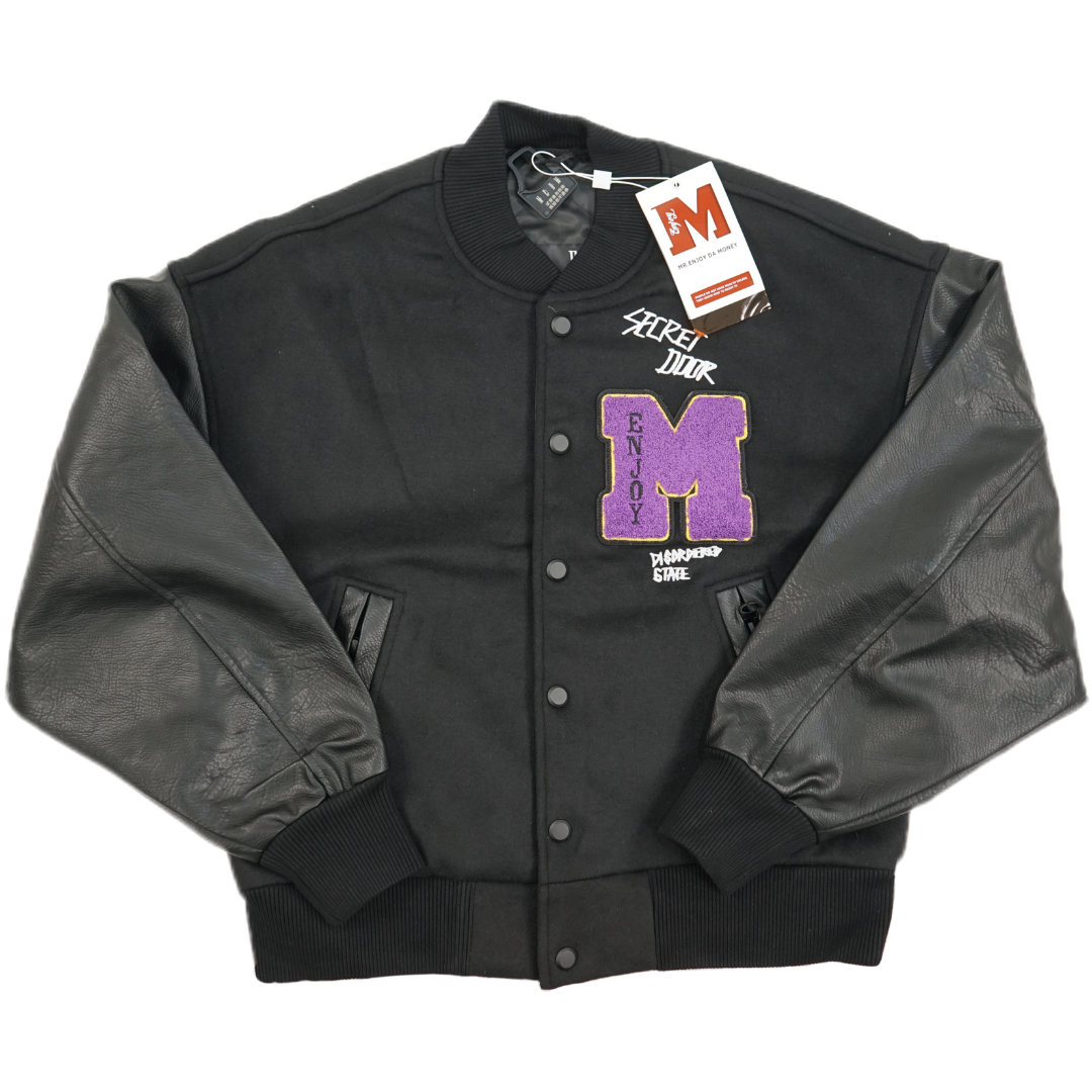 MEDM Labeled Baseball Jacket - Black