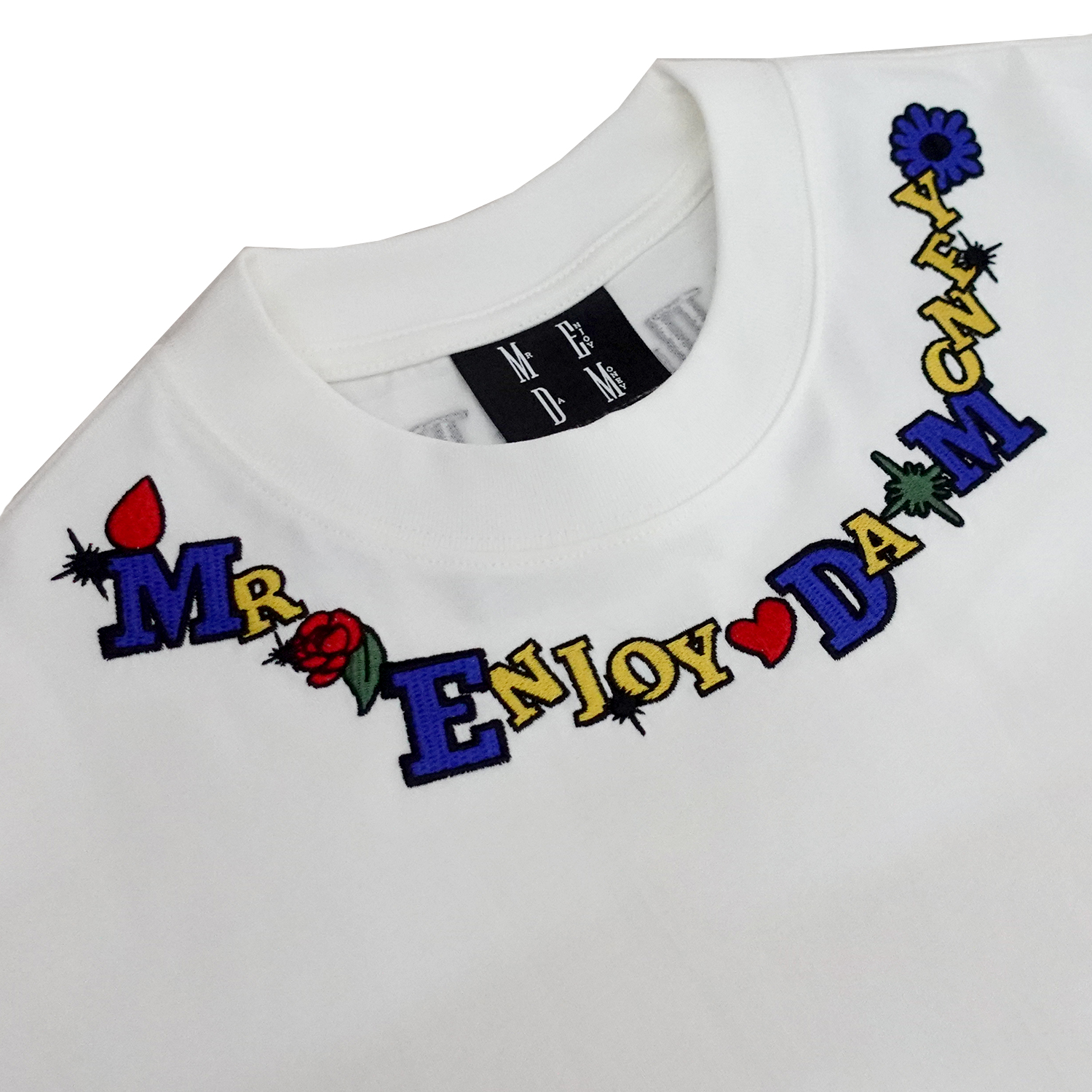 MEDM Flower Necklace Tee - White
