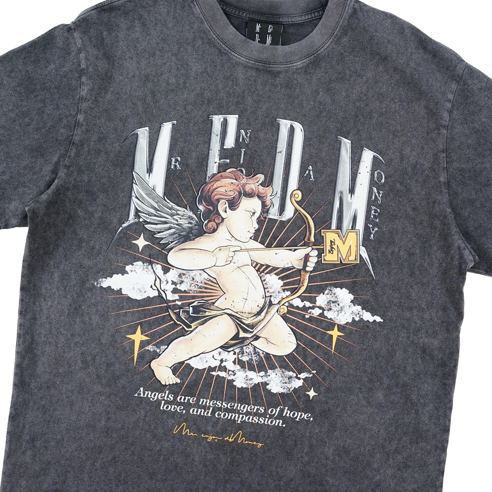 Medm Cupid Washed Tee - Charcoal