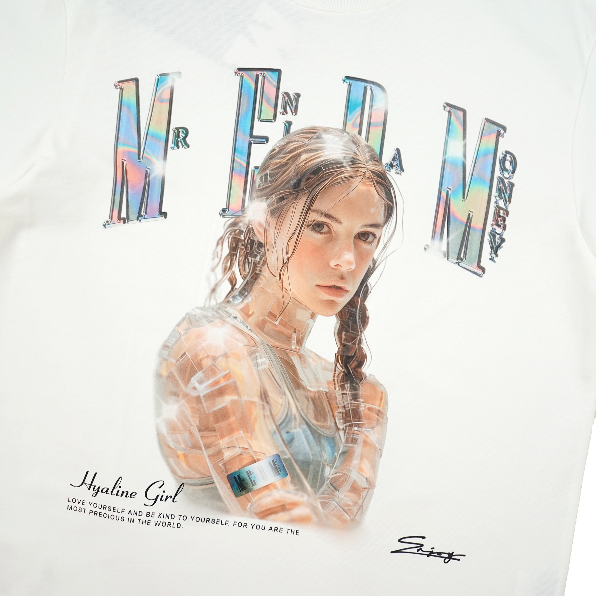 Medm Transparent Girl Tee - White