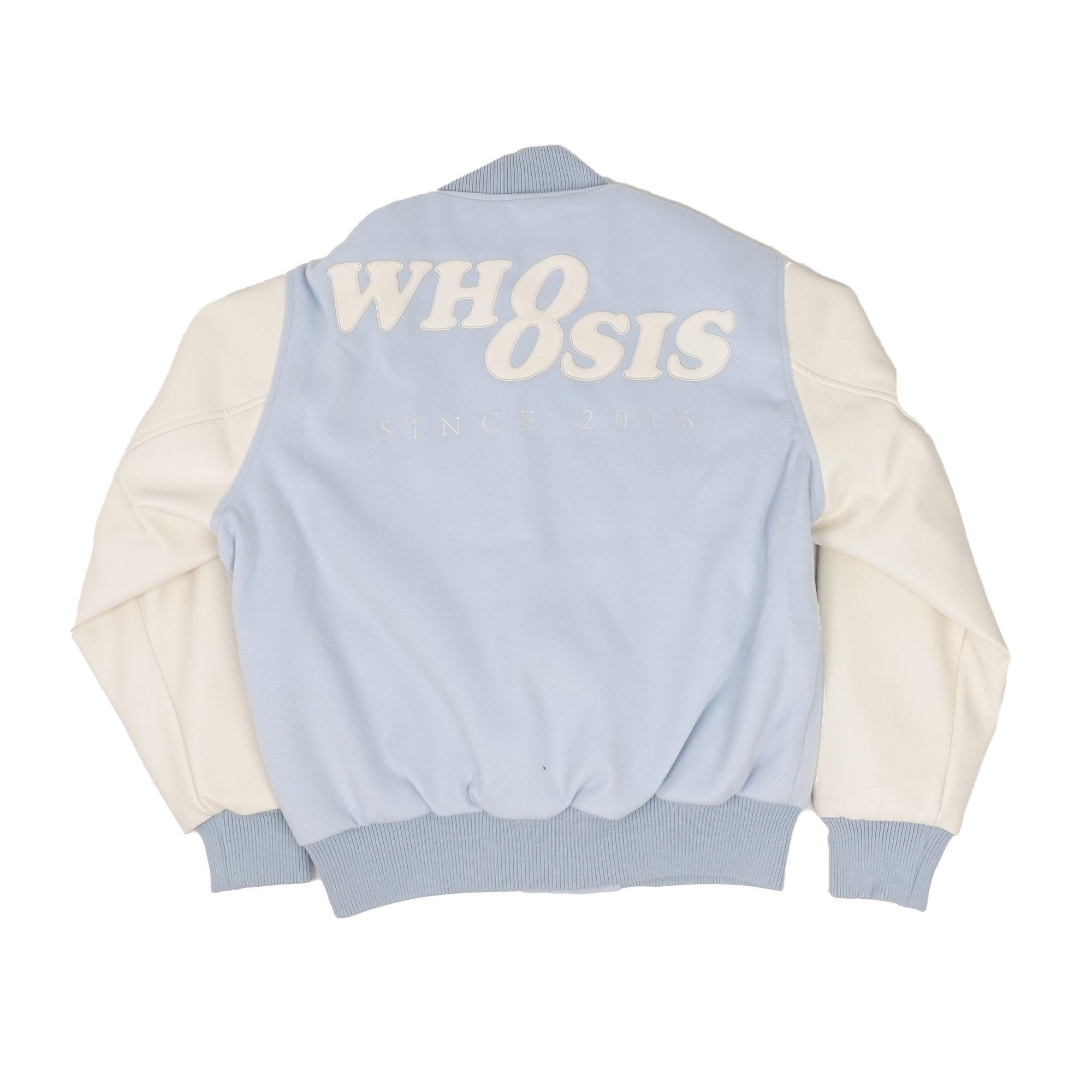 Whoosis Leather Embroidered Baseball Jacket