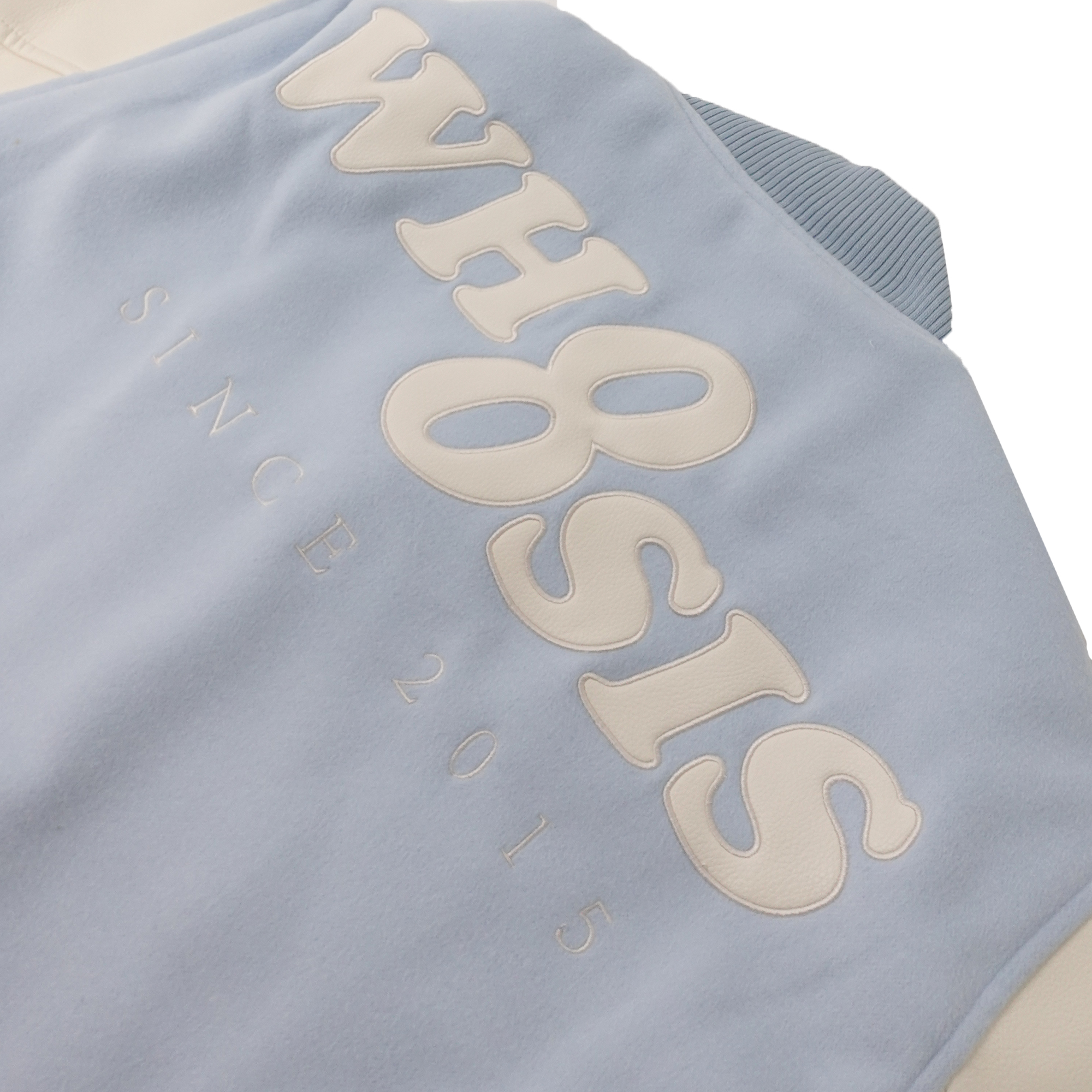 Whoosis Leather Embroidered Baseball Jacket