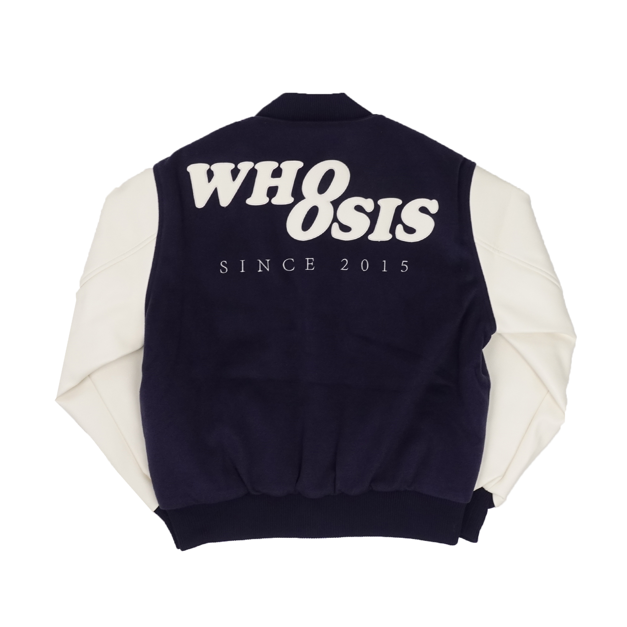 Whoosis Leather Embroidered Baseball Jacket